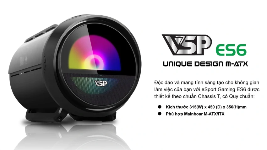 Quốc Việt - Vỏ CASE GAME VSP ES6 BLACK ( M-ATX)
